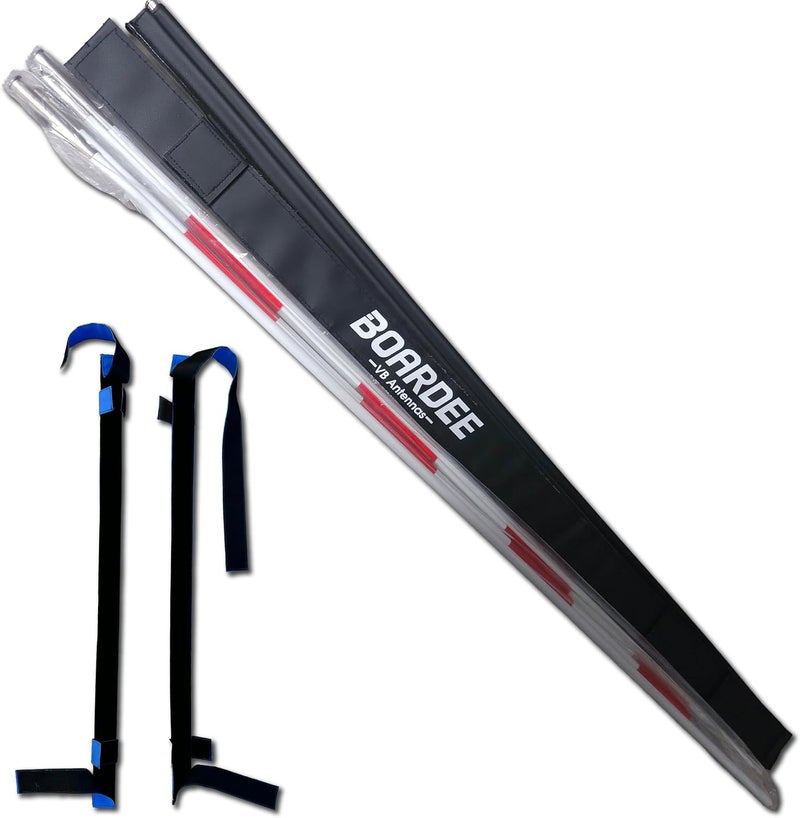 BOARDEE Volleyball Net Antenna Sleeves - Durable Tarpaulin Hook-and-Loop Sleeves with Vertical Straps - Indoor and Beach Volleyball Net Equipment - Pack of 2 (No Antennas Included) - Image 1